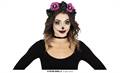 CERCHIETTO CATRINA FIORI NERI E ROSA (24648)