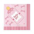 TOVAGLIOLI 3 VELI BIBERON ROSA BABY GIRL 33X33CM 20PZ (24674-61688)