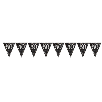 FESTONE BANDIERINE 50 ANNI NERO SPARKLE (24723-9900569)