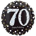 PALLONCINO IN MYLAR 70 ANNI NERO SPARKLE 45CM (25070-3374101)