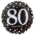 PALLONCINO IN MYLAR 80 ANNI NERO SPARKLE 45CM (25071-3374201)