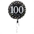 PALLONCINO IN MYLAR 100 ANNI NERO SPARKLE 45CM (25073-3374401)