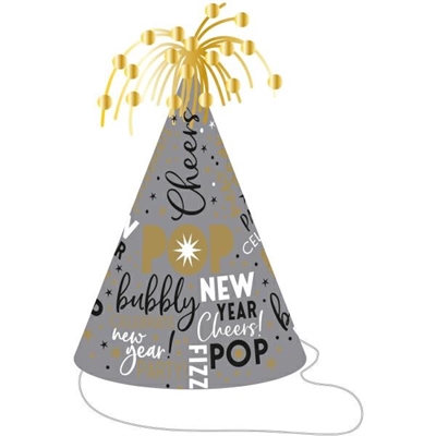 CAPPELLINO A CONO HAPPY NEW YEAR ORO/ARGENTO (250986)
