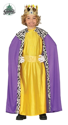 COSTUME RE MAGIO GIALLO CON MANTELLO TAGLIA 7-9 ANNI (25150-41702)