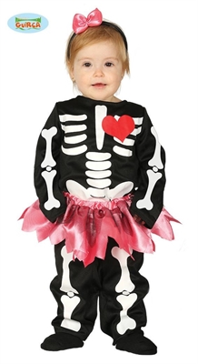 COSTUME BAMBINA SCHELETRO TAGLIA 12-24 MESI (25351-87651)