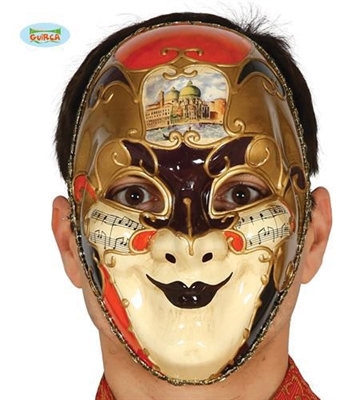 MASCHERA VENEZIANA DECORATA MUSICA (2574)