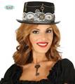 CILINDRO DAMA STEAMPUNK NERO IN FELTRO (27137-13025)