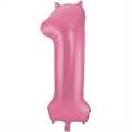 PALLONCINO IN MYLAR ROSA SATINATO NUMERO 1 86CM (27189-65901)