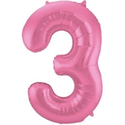 PALLONCINO IN MYLAR ROSA SATINATO NUMERO 3 86CM (27191-65903)