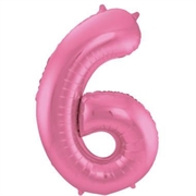 PALLONCINO IN MYLAR ROSA SATINATO NUMERO 6 86CM (27194-65906)