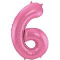 PALLONCINO IN MYLAR ROSA SATINATO NUMERO 6 86CM (27194-65906)