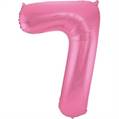 PALLONCINO IN MYLAR ROSA SATINATO NUMERO 7 86CM (27195-65907)