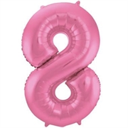 PALLONCINO IN MYLAR ROSA SATINATO NUMERO 8 86CM (27196-65908)