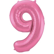 PALLONCINO IN MYLAR ROSA SATINATO NUMERO 9 86CM (27197-65909)