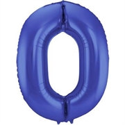 PALLONCINO IN MYLAR BLU SATINATO NUMERO 0 86CM (27198-65920)