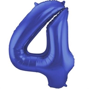 PALLONCINO IN MYLAR BLU SATINATO NUMERO 4 86CM (27202-65924)