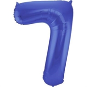 PALLONCINO IN MYLAR BLU SATINATO NUMERO 7 86CM (27205-65927)