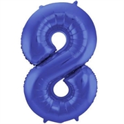 PALLONCINO IN MYLAR BLU SATINATO NUMERO 8 86CM (27206-65928)