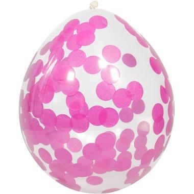 PALLONCINI IN LATTICE CON CORIANDOLI ROSA (27233-08596)