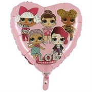 PALLONCINO IN MYLAR CUORE LOL ROSA 45CM (27288-R294)