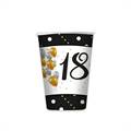 BICCHIERI IN CARTONCINO 18 ANNI ORO E NERO 8PZ (27480-62148)