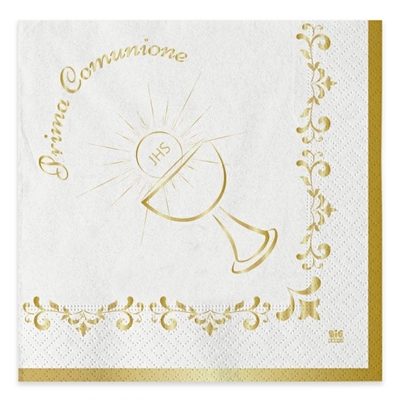 TOVAGLIOLI 3 VELI COMUNIONE GOLD METAL 33x33 (27494-62197)
