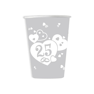 BICCHIERI IN CARTONCINO METAL 25ESIMO 200CC 8PZ (27502-61727)