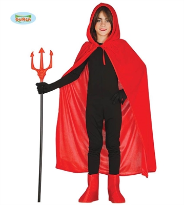 MANTELLO ROSSO CON CAPPUCCIO BAMBINO 100CM (28127-18290)