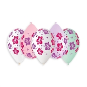 PALLONCINI IN LATTICE TONDO FIORI HAWAII 33CM 5PZ (323634)