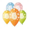 PALLONCINI IN LATTICE TONDO MULTICOLOR NUMERO 5 CINQUE 33CM 5PZ (328837)
