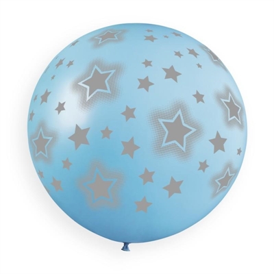 MONGOLFIERA IN LATTICE AZZURRO CON STELLE 100CM 1PZ (340532)