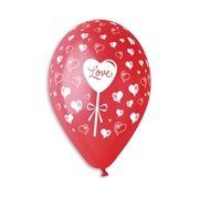 PALLONCINI IN LATTICE TONDO BIANCHI E ROSSI LOVE LOLLYPOP 33CM 5 (340594)