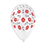 PALLONCINI IN LATTICE TONDO BIANCO KISS 33CM 5PZ (340600)