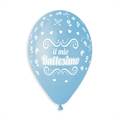 PALLONCINI IN LATTICE TONDO BIANCO E AZZURRO BATTESIMO 33CM 5PZ (340754)