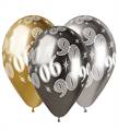 PALLONCINI IN LATTICE TONDO ORO E ARGENTO 90 NOVANTA 33CM 5PZ (341126)