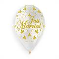 PALLONCINI IN LATTICE TONDO BIANCO JUST MARRIED 33CM 10PZ (341157)