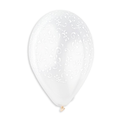 PALLONCINI IN LATTICE TONDO TRASPARENTE MATRIMONIO 33CM 5PZ (341164)