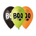 PALLONCINI IN LATTICE TONDO NERO ARANCIONE VERDE BOO HALLOWEEN 3 (341331)