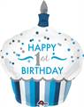 PALLONCINO IN MYLAR CUPCAKE 1 COMPLEANNO AZZURRO (3452301)