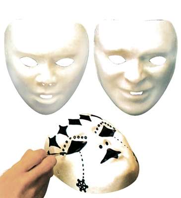 MASCHERA ADULTO VISO BIANCA DA DIPINGERE (3472-2337B)