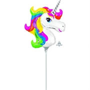 PALLONCINO IN MYLAR MINI SHAPE UNICORNO MULTICOLORE (3639502)