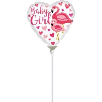 PALLONCINO IN MYLAR MINI SHAPE CUORE BABY GIRL 25CM (3964809)