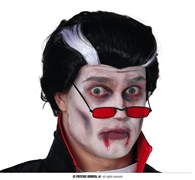 PARRUCCA DRACULA VAMPIRO NERA CON CIUFFO BIANCO (4229)