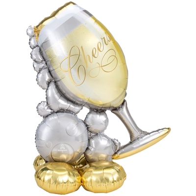 PALLONCINO IN MYLAR AIRLOONZ BICCHIERE SPUMANTE 127CM (4246811)