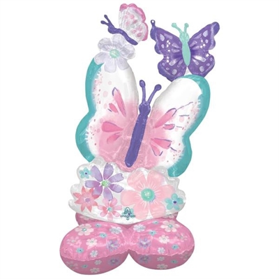 PALLONCINO IN MYLAR AIRLOONZ FARFALLE 111CM (4280911)