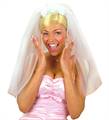 VELO DA SPOSA BIANCO IN ORGANZA C/COCCARDE RASO (486-3336W)