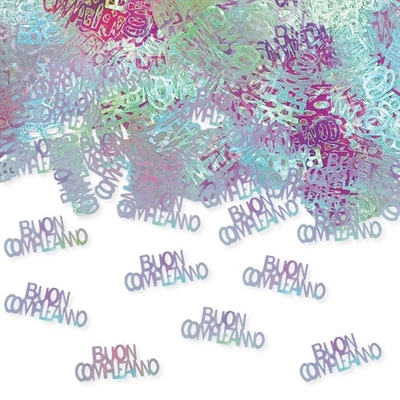 CORIANDOLI DECORATIVI BUON COMPLEANNO IRIDESCENT 15GR (50272)