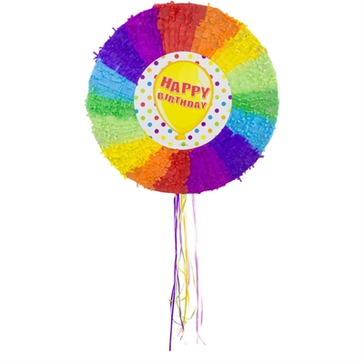 PIGNATTA HAPPY BIRTHDAY ARCOBALENO DIAMETRO 48CM (60924)