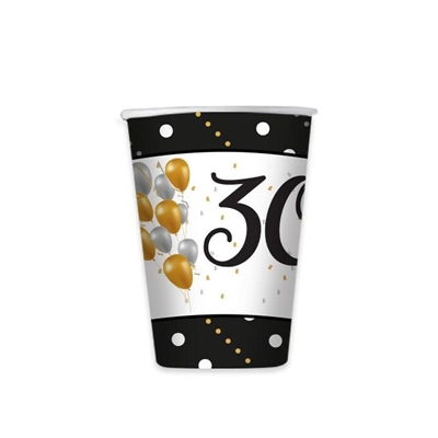 BICCHIERI BUON COMPLEANNO PRESTIGE 30 ANNI 200CC 8PZ (62152)