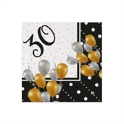 TOVAGLIOLI BUON COMPLEANNO PRESTIGE 30 ANNI 33x33CM 20PZ (62154)